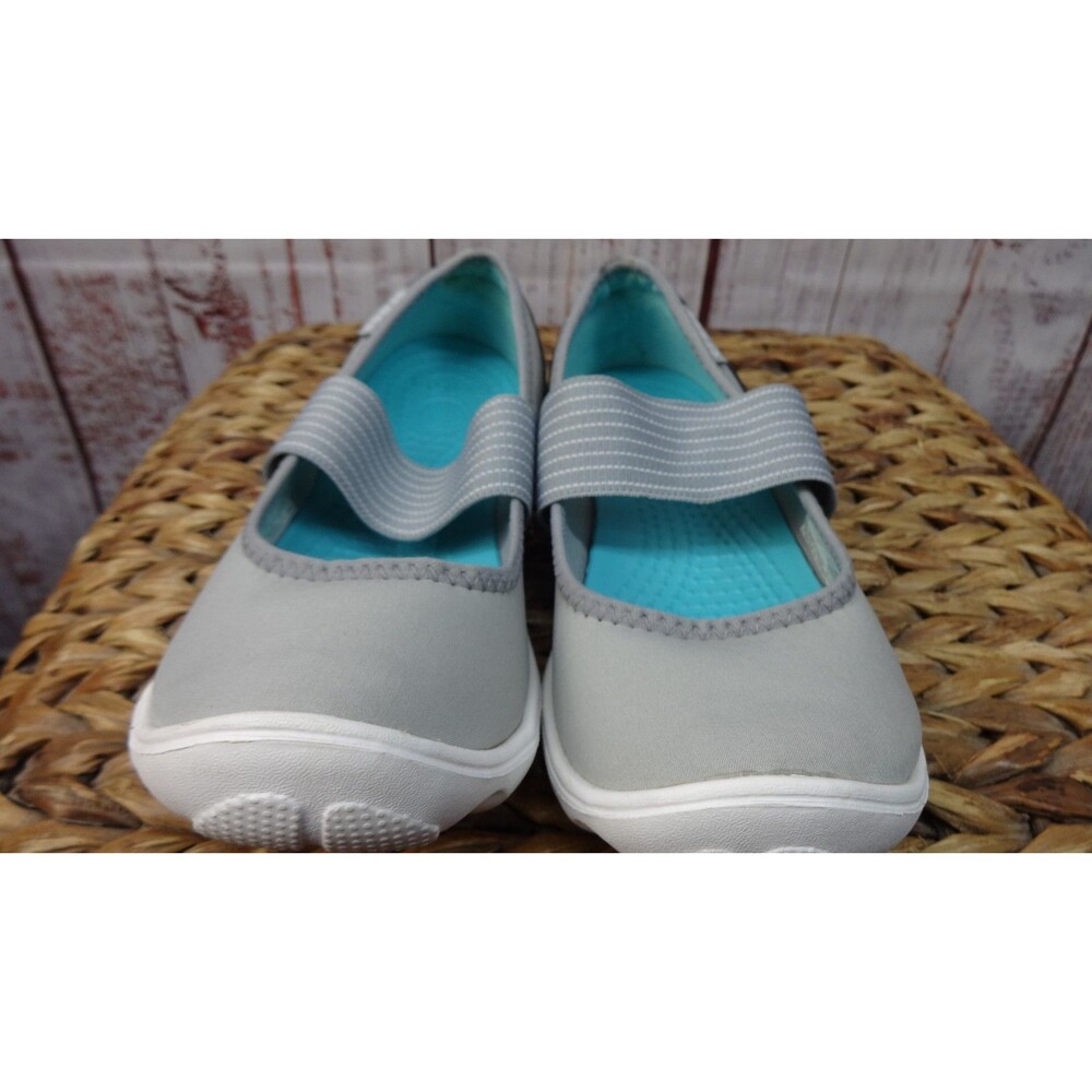 Crocs Girls Duet Busy Day Mary Jane Shoe Size W4 Gray Lightweight Casual Comfy